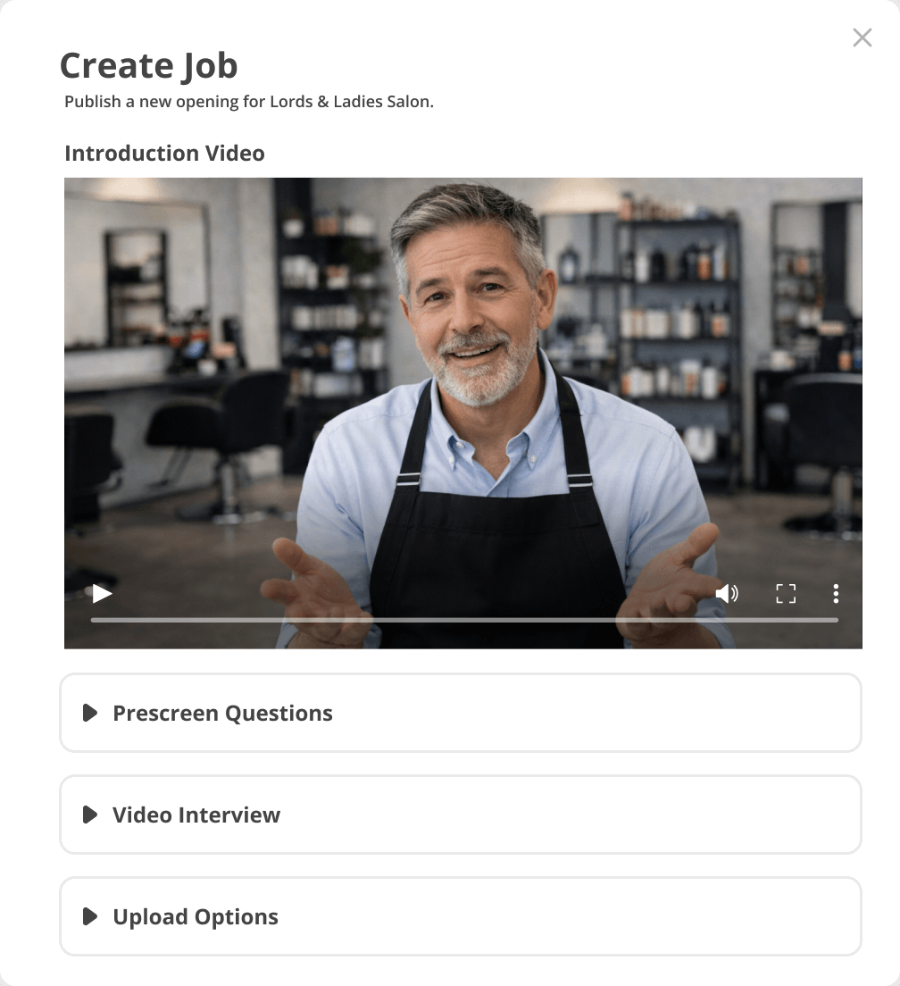 Create job settings